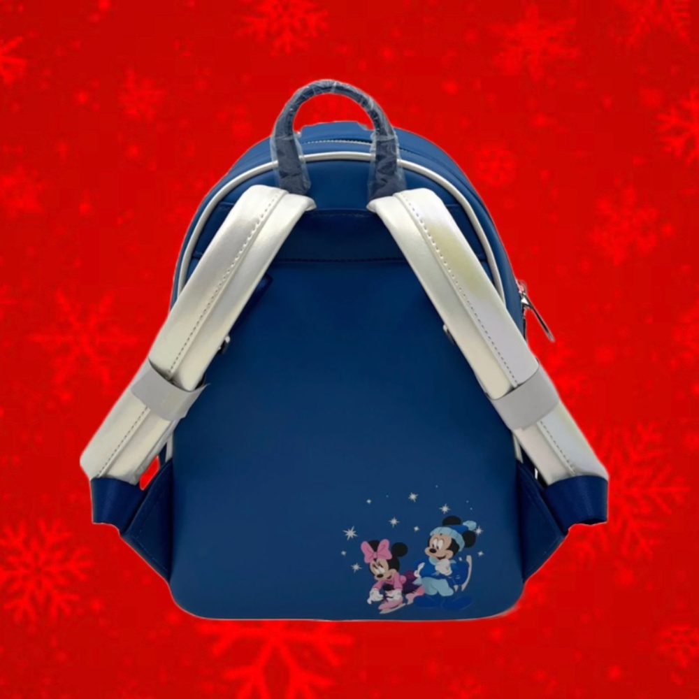 Loungefly Mickey & Minnie Winter Skating Scene Mini Backpack - Picture 2 of 4